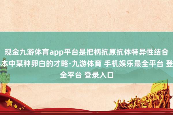 现金九游体育app平台是把柄抗原抗体特异性结合检测样本中某种卵白的才略-九游体育 手机娱乐最全平台 登录入口